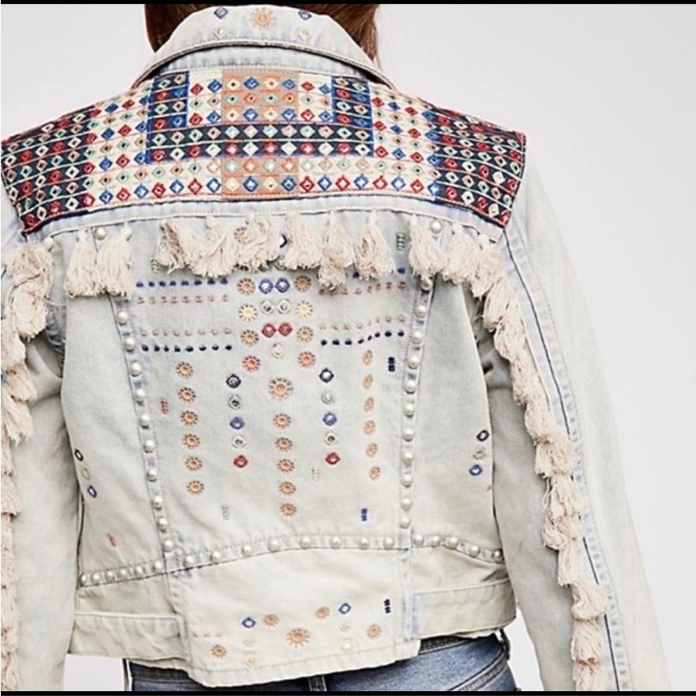 Free People by BLANK NYC Wandering Wind Denim Jacket Size S